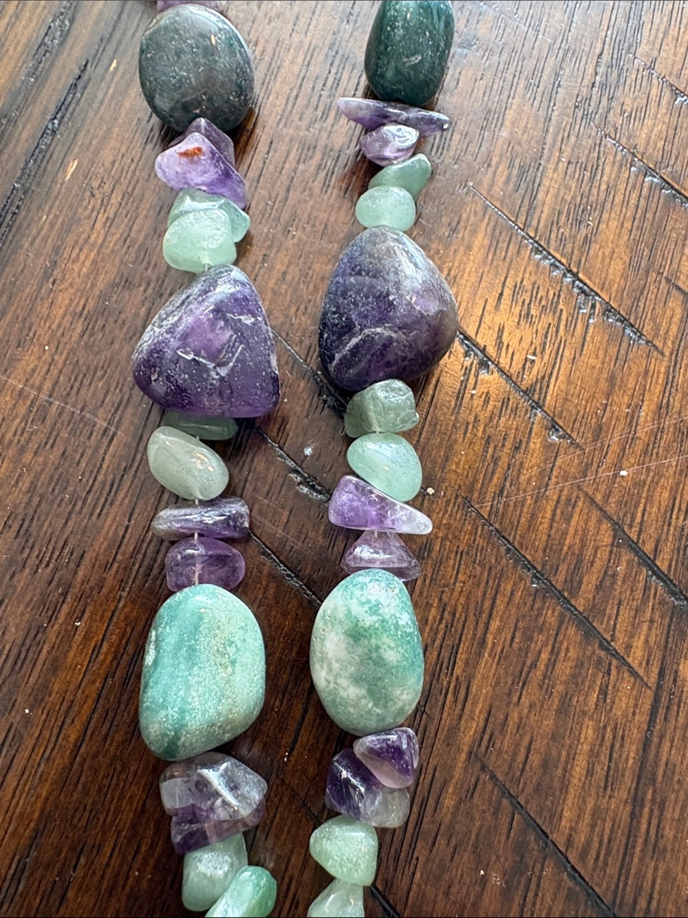 Beautiful amethyst and aventurine beaded necklace - Picture 5 of 5